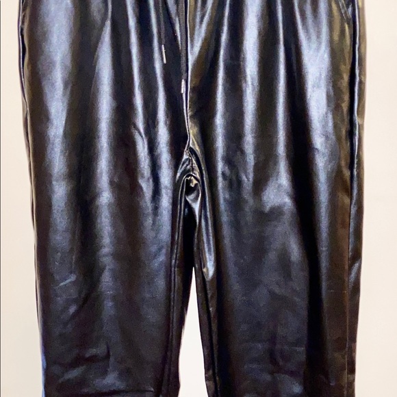 Drawstring waist pu leather pants - Picture 4 of 5